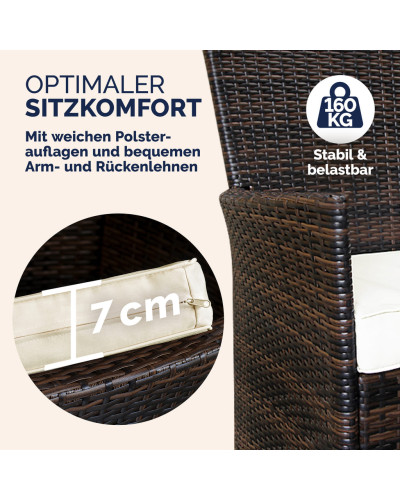 Gartenmöbel Set 7-tlg. Polyrattan Bali Komfort